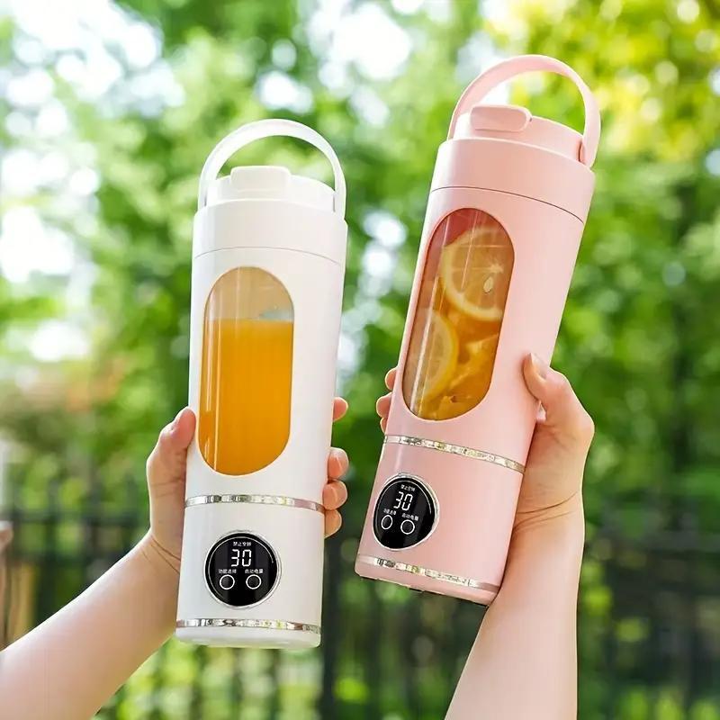 Portable Electric Blender Cup 23.67 oz USB Rechargeable 12 Blades LCD Display One-Button Control for Smoothies Juices Leak Proof Kitchen Tool Christmas Gift