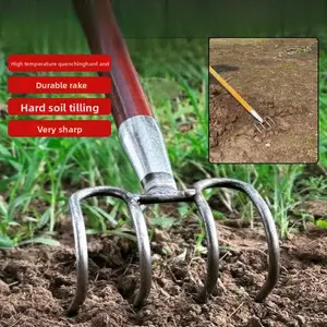 Agricultural land rake tool all-steel nemesis construction site land reclamation loosening artifact railway thickened slag rake durable gardening tools Garden Tools