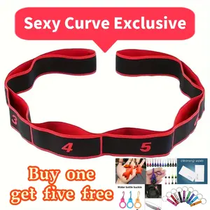 Buy 1 Get 5 Free! Pain-Free Posture Corrector Yoga Bands - Numbered Resistance Bands for Stiff Shoulders & Back Knots | Latex Elastic Bands for At-Home Yoga/Pilates/Workout - Senior-Friendly & Top Fitness Gift for Women