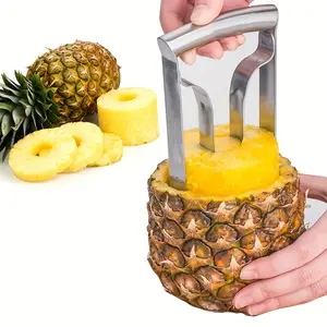 1PC stainless steel pineapple corer, slicer, and peeler, suitable for home, restaurant, and kitchen use, dimensions are F54
