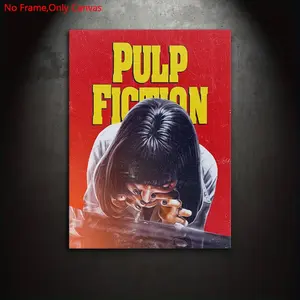 1 Piece/Set Frameless, Lightweight Canvas Painting Print Poster, Classic Realistic Art, Pulp Fiction Mia Wallace, A perfect gift for movie fans and vintage decor home decor