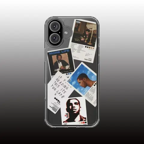 Transparent Soft Silicone Slim Fit Protective Casing for iPhone 11-16 - Drake Album Cover & Track List Design, Comfy Grip, Easy-On Silicone for Quick Swaps, Shockproof Smartphone Cellphone Handheld Devices Accessory