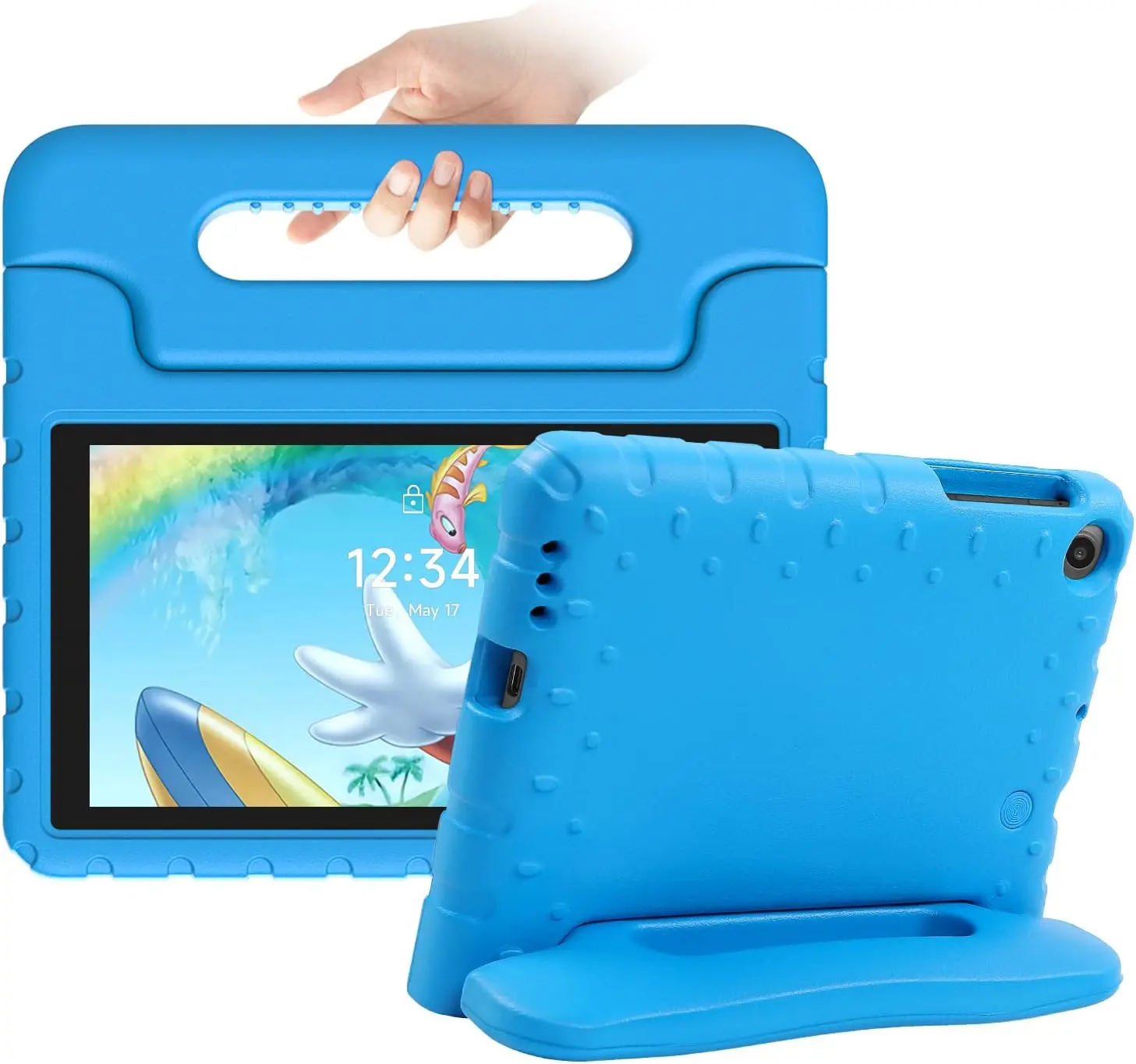 Case for Onn 7 Tablet (2022)  7 Inch Android Tablet Case with Handle EVA  Shockproof Washable Cover for Adults,  (Blue)