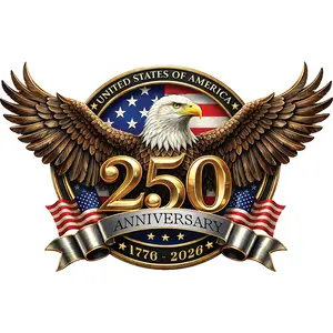 USA 250 Years Independence Car Sticker 4PCS 1776-2026 Patriotic Vinyl Decals for Vehicles Trucks Windows Laptop 4th of July American Flag Decor Durable Easy to Apply