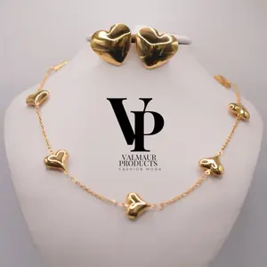 Valmaur Products Valentines Heart Set - Gold Plated Luxury Jewelry for Women