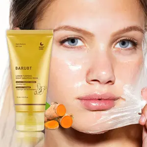 Barubt Lemon Turmeric Night Wrapping Mask, Overnight Skin Nourishment, Dullness Care, Vitamin C, Retinol, Collagen, Hydrating Sleeping Mask, 75ML
