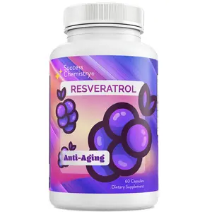 Japanese Resveratrol Supplement by Success Chemistry - Anti-Aging Benefits from Organically Sourced Wine Extract to Promote Youthful Skin and Longevity - Japanese Knotweed - 60 Capsules Edible Fitness