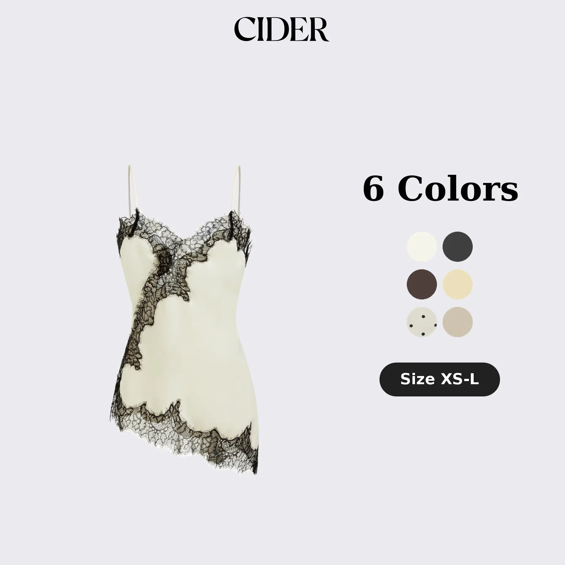 Cider Women's Elegant Floral Lace Satin Cami Blouse, Sleeveless V-Neck Top with Lettuce Trim, Tops, Chic, Going Out Tops
