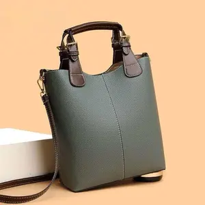 New Fashion Tote Bag, Versatile PU HandbagShoulder Bag, Simple Bucket Bag, FashionableWomen's Noble Simple Handbag CrossbodyBag
