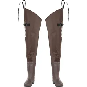 Hip Waders for Men Waterproof, Hip Boots for Women, 2-Ply PVC/Nylon Bootfoot Hip Waders for Fishing & Hunting