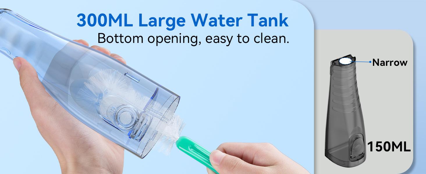 Water Flosser for Teeth Cleaning: Cordless Portable Water Dental Pick, 4 Modes Rechargeable Oral Irrigator with 5 Nozzles, 300ML IPX7 Waterproof Electric Flossers for Braces, Travel & Home Use, White