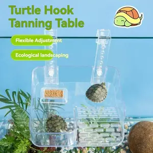 Turtle Sunbathing Platform Acrylic Deep Water Bath Climbing Platform Wall-Mounted Suction Cup Transparent Decorative Climbing Ladder High Water Level Rest Float Platform