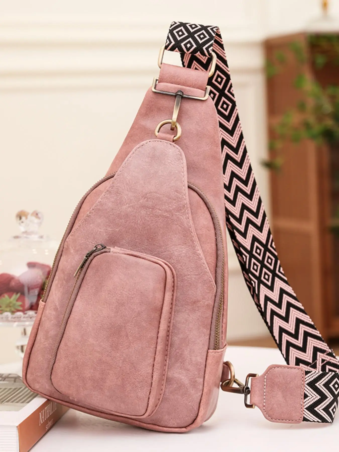 Women's Casual Solid Color Zipper Fanny Pack, Simple Large Capacity Shoulder Bag for Daily Used & Work, Minimalist Style Multiple Pocket Design for Wo