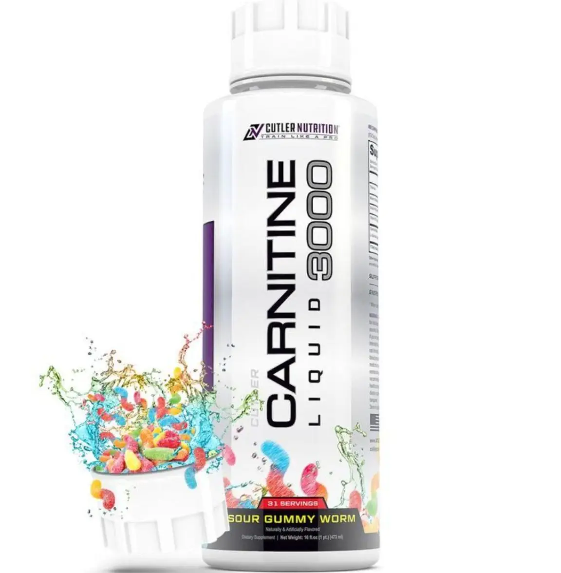 Cutler Nutrition Liquid Carnitine– Energy & Metabolism Support – Fast Absorption Liquid Supplement – Sour Gummy Flavor