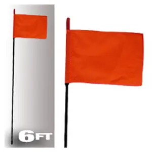FireStik Fire Stick with Orange Safety Flag - 6FT Multiple Colors, 100% Oxford Polyester, Durable Fabric, High Visibility, Rotates Freely