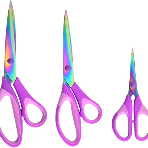 3-Pack  Heavy Duty Scissors with Ultra Sharp Blades and Comfort Grip Handles - For Office, Home, School, Sewing, and Crafts