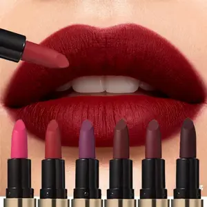 6Pcs Silky Matte Lipstick Set, Waterproof Long Lasting, Soft Non-drying, Moisturizing Rich Color Various Shades