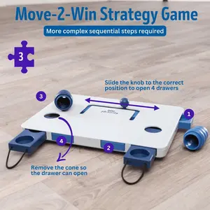 Dog Activity Move2Win Strategy Game, Level 3, Advanced Dog Puzzle Toy,