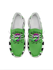 Men's Cartoon Tongue / Skull Print Lace Up Low Top Sneakers, Casual Comfortable Breathable Sports Running Shoes, Fashionable Sneakers for Daily Wear