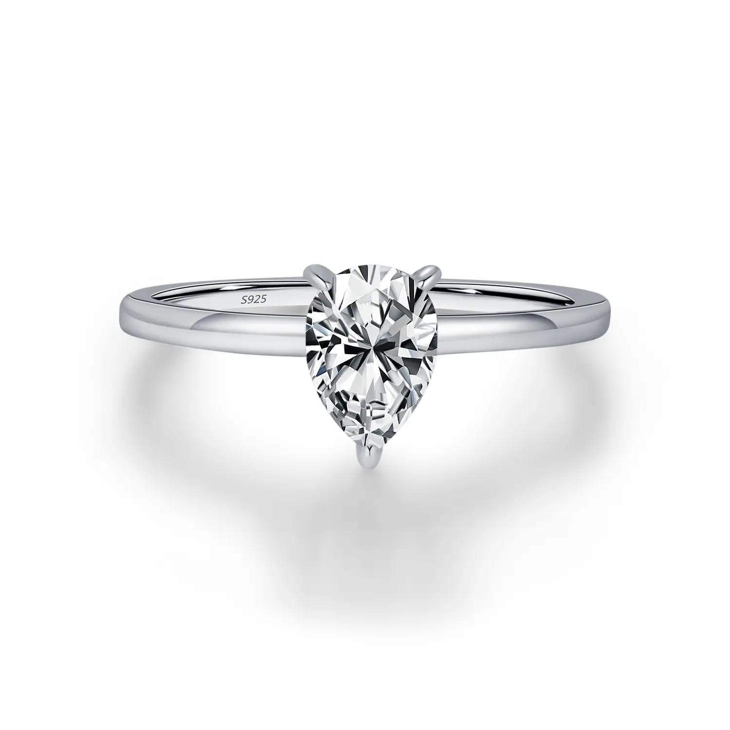 S925 Sterling Silver Ring for Women, Elegant Morganite Water Drop Gemstone, Trendy Fine Jewelry for Adults, Comfortable Lightweight Fit, Daily Wear, Drop Form, Drop-Shaped