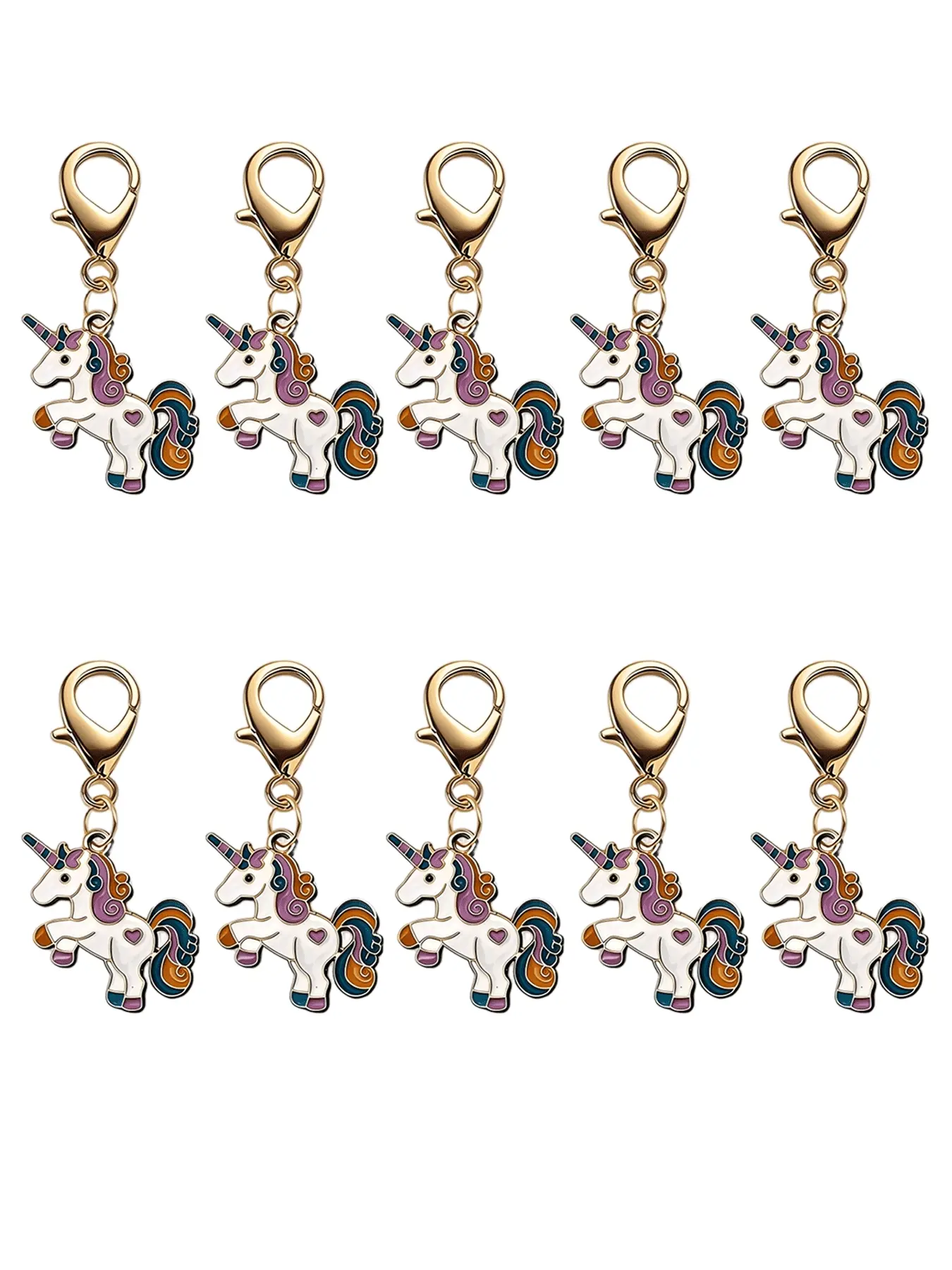 10-Piece Cute Unicorn Keychain Set, Perfect for Daily Backpack Accessories, Creative Keychains for Weddings, Birthdays, Graduations, Thanksgiving