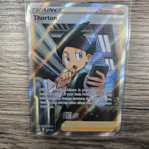 Pokemon Thorton Full Art Trainer Card, 195/196 Lost Origin Ultra Rare, Near Mint Condition