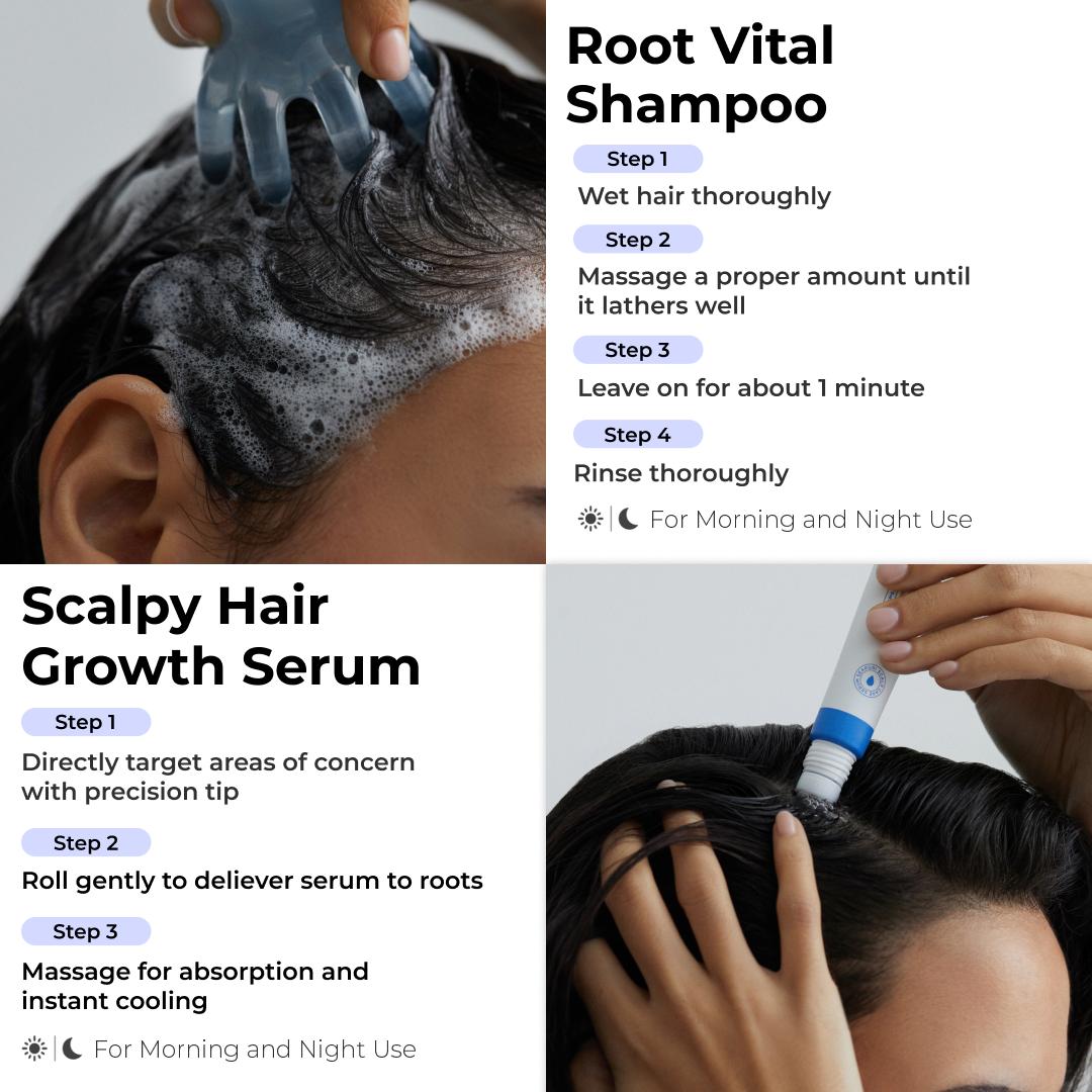 [Seapuri Official] Scalpy Vital Hair Care Set For Thinning Hair | Includes Root Vital Shampoo & Scalpy Scalp Serum | For Thinning Hair,Thickening, Volumizing Hair