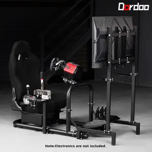 Dardoo Racing Simulator Cockpit with Black Seat & TV Stand Fits  G920 G29 G923.Not Include Wheel Handbrake Shifter and Pedals