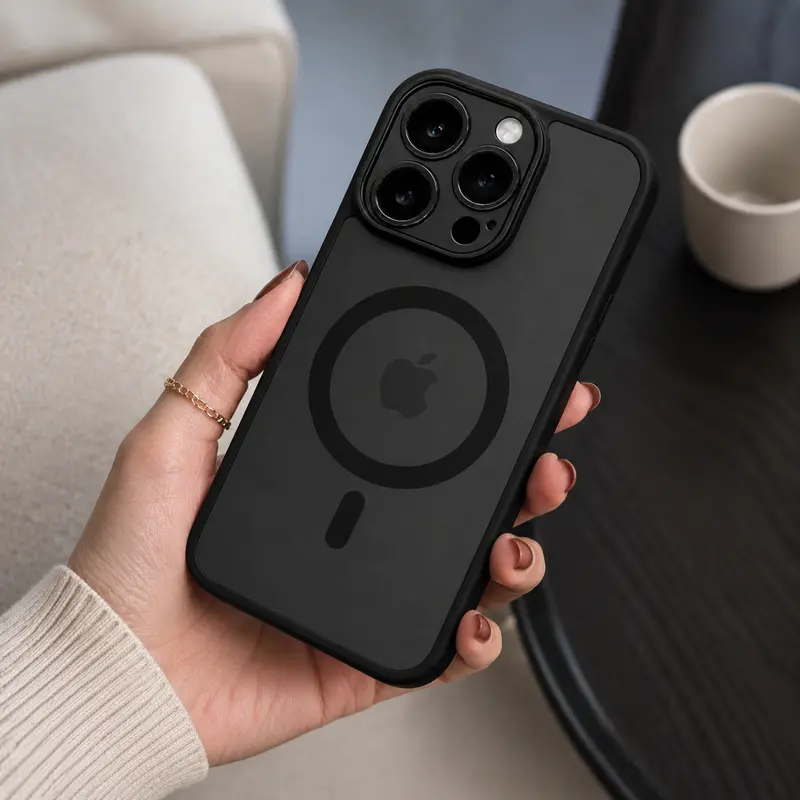 Magnetic Wireless Charging Phone Case for iPhone 11-17 Pro Max Plus, Matte Translucent Shockproof Polycarbonate Cover with Camera Lens Protector, iPhone Series Accessories for Magnetic Charge