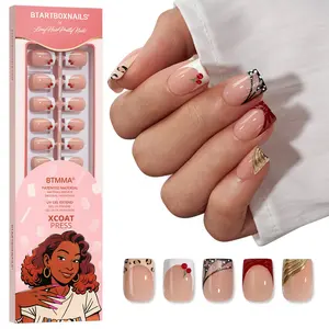 BTArtboxnails x LongHairPrettyNails press on nails Square Almond Oval and Stiletto press on nails with 5 desgins,32 pcs Each