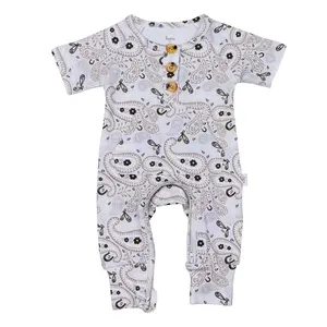 'Sea Salt' Organic Cotton Western Romper