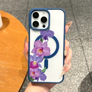 Premium Magnetic Case for iPhone11/12/13/14/15/16/17/promax Purple Orchid Bouquet MagSafe Ready,Anti-Fall,Ultra-Thin Design|Perfect for Everyday Use, Tpu, Magnetic Fit, Lightweight, Multi-Model
