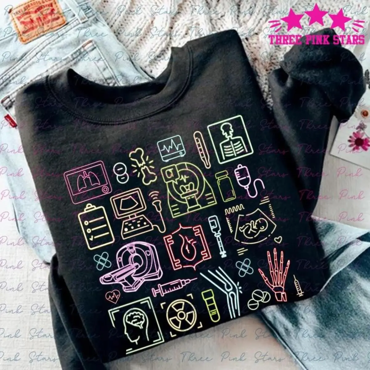 Rad Tech Sweatshirt, Radiology Crewneck, X-ray Tech Sweater, Radiologist Gift Top, CT MRI Tech Graduation Shirt, Medical Student Apparel