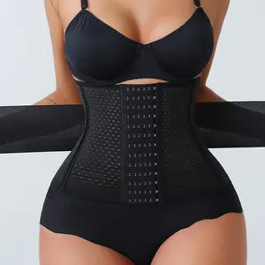 Women's 6-Row 13-Hook Breathable Waist Trainer Corset Belt - 7 Steel Bones, Tummy Control, Lightweight Non-Slip Waist Support for Gym Fitness & Daily Wear
