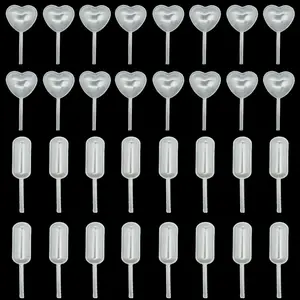 100 count Cupcakes Pipettes, 4ml Dessert Pipettes, Plastic Strawberry Pipettes Mini Pipettes for Chocolate, Birthday Party and Holiday Decoration