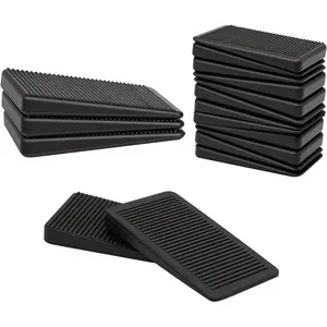 Furniture Levelers, Flexible Plastic Shims Furniture Leveling Wedge Shims Anti-Wobble Pad for Chair Table Couch Bed Toilet for Home Improvement (Black, 20 Pack)