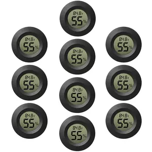 10-Pack Mini Thermometer Hygrometer, Small Digital  Temperature Humidity Meters Gauge Indoor LCD Display for Greenhouse, Garden, Cellar, Fridge, Mason Jar