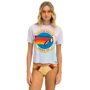 AVIATOR NATION BOYFRIEND TEE - TIE DYE BUBBLEGUM