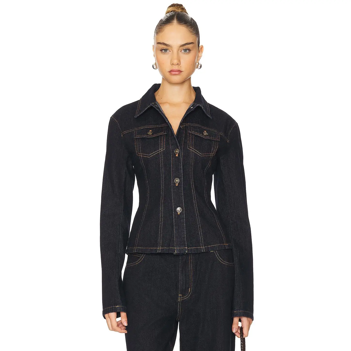 LIONESS Rider Denim Jacket in Dark Denim