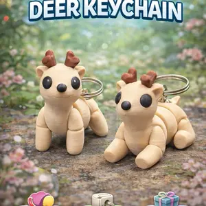 Cute Articulated Baby Deer Keychain | 3D Printed Fidget