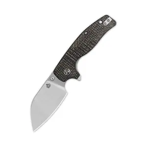QSP Chefmaster Folding Knife – 14C28N Blade, Micarta Handle, Liner Lock with Flipper & Thumb Studs, 3.2” Wide Blade, Deep Carry Reversible Clip – EDC Pocket Knife