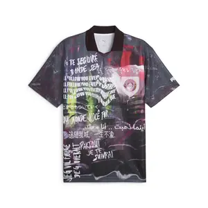 PUMA Mens Manchester City F.C. Ftblnrgy Retro Collared Short Sleeve Jersey Casual - Red