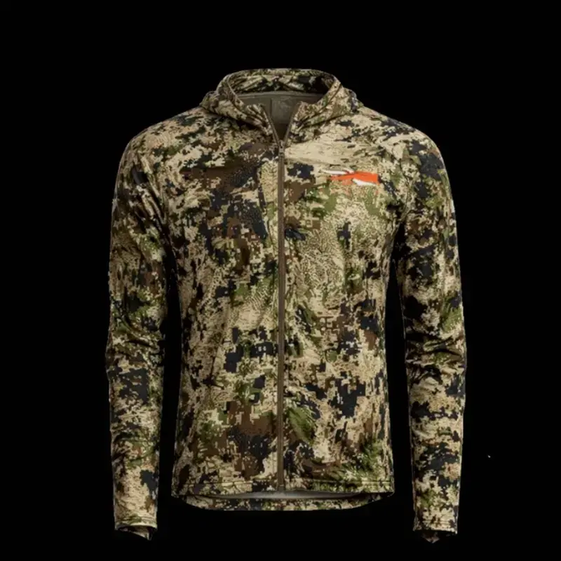 SITKA Terrain Camo Full Zip Hoodie, Equinox Guard Hoodie, Performance Outdoor Camouflage Hoodie, Breathable Hunting Zip Hoodie, All Season Fleece Camo Jacket, Unisex Outdoor Hoodie, Hunting Hoodie For Men, Outdoor Gift For Him