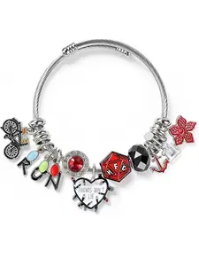 Vintage Decorative Pendant Bracelet, Adjustable Open Cuff with Guitar Pick Dice, Symbolic Charm, Unisex Gift for All Seasons