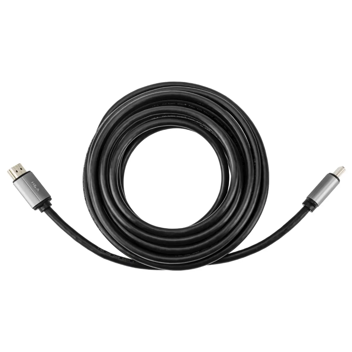 H&A High-Speed HDMI 2.0 Cable with Ethernet Built-In, Gold Series, 15ft Single Cable for Devices, Gamers/Streamers, TVs/Consoles, Audio & Video Accessory