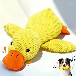 Upgraded Goose Dog Toys for Aggressive Chewers Small Medium Large Breed, Crinkle Squeaky Plush Dog Puppy Chew Toys for Teething, Duck Puppy Toys