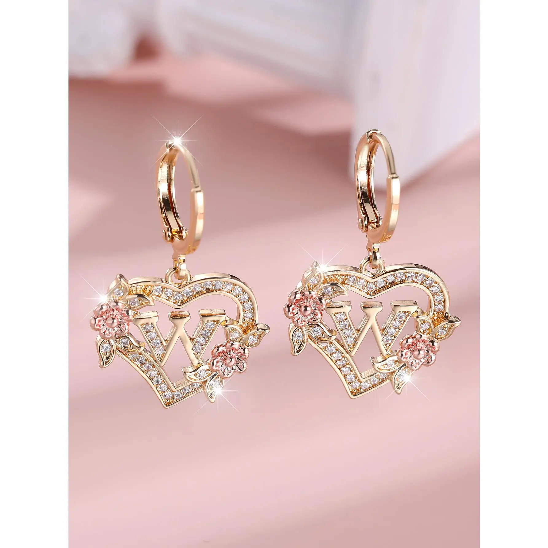 Gold+Rose Gold White Diamond W