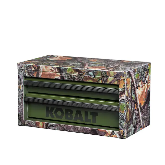 Kobalt Portable Green Camo Mini Toolbox 10.83-in W x 5.91-in H x 5.91-in D 2-Drawer Steel Tool Box Kobalt Portable Green Camo Mini Toolbox 10.83-in W x 5.91-in H x 5.91-in D 2-Drawer Steel Tool Box