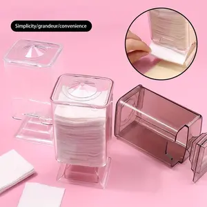 Clear Makeup Pad Box, Nail Art Remover Wipe Holder, Unscented Storage Case, Convenient Tools & Accessories Organizer
