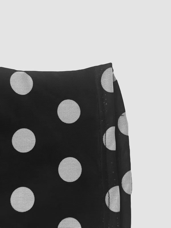 Women's Casual Polka Dot Print off Shoulder Short Top, Fitted Style, Moderate Fabric Thickness, All Seasons Wear